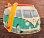 Preview: *NEU* Bambus Sticker " Bus & Surfbrett "